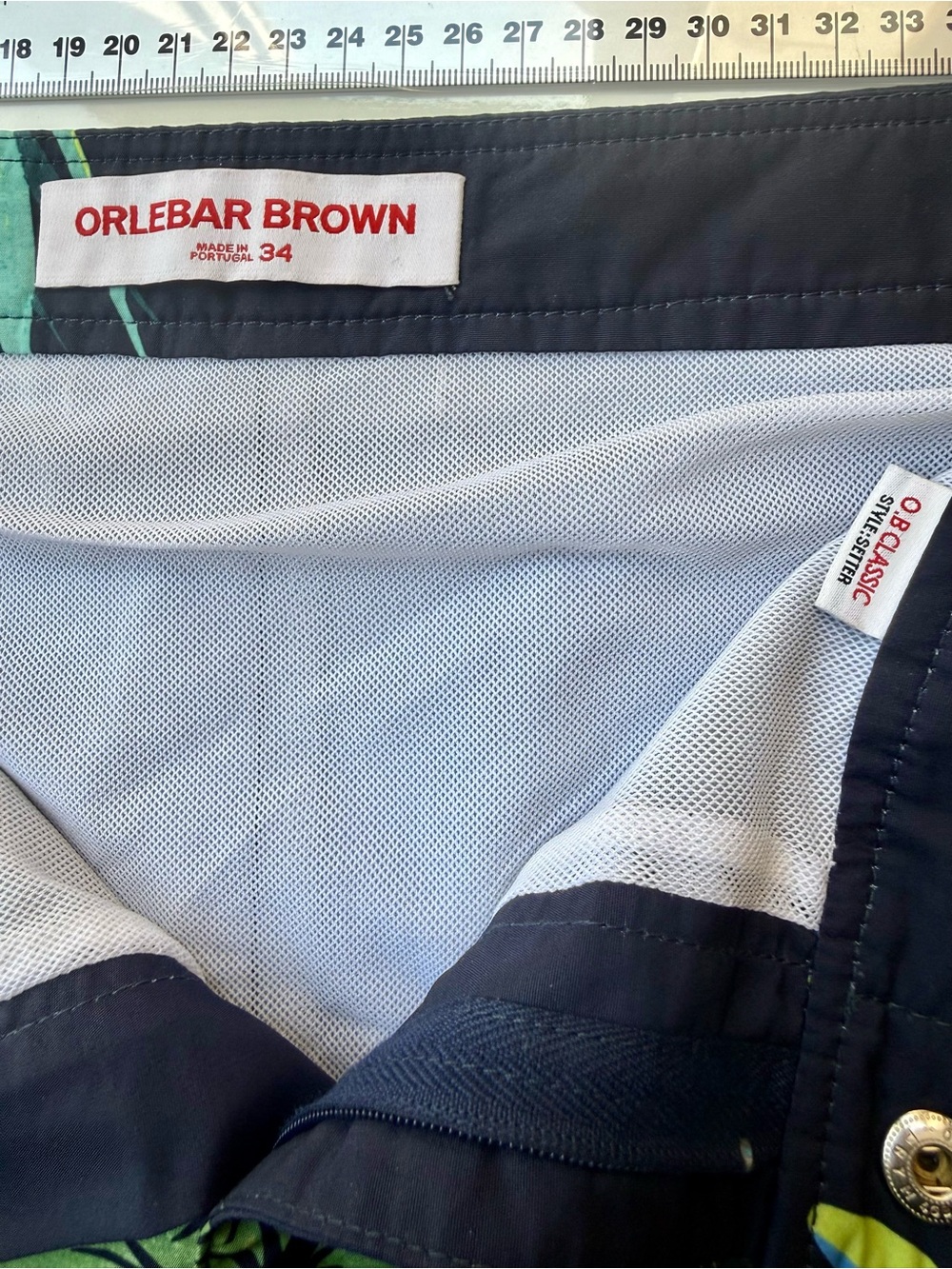 Orlebar Brown- Navy Tropical Hibiscus Print Swim Shorts- with Branded Dust Bag - Picture 4 of 9